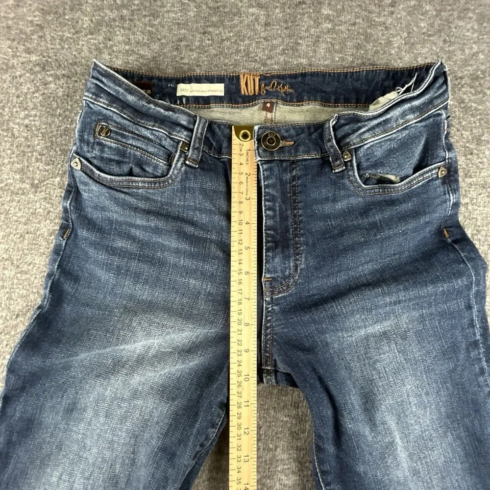 Kut from the Kloth Katy Ankle Jeans Womens Sz 4 28x26 Straight Leg Dark Wash - Picture 12 of 15